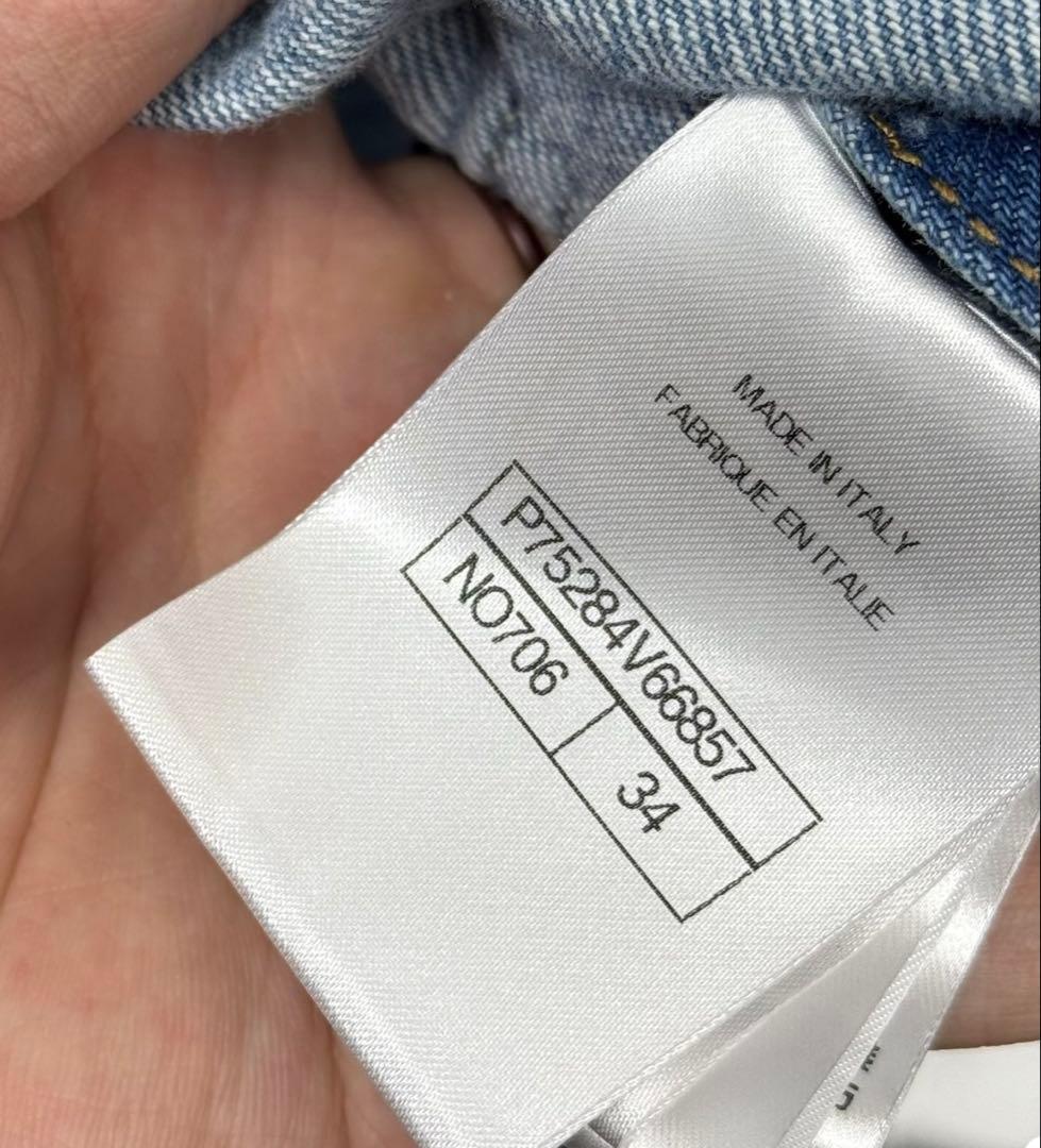 シャネル ココボタン 23A コットン デニムジャケット ブルー