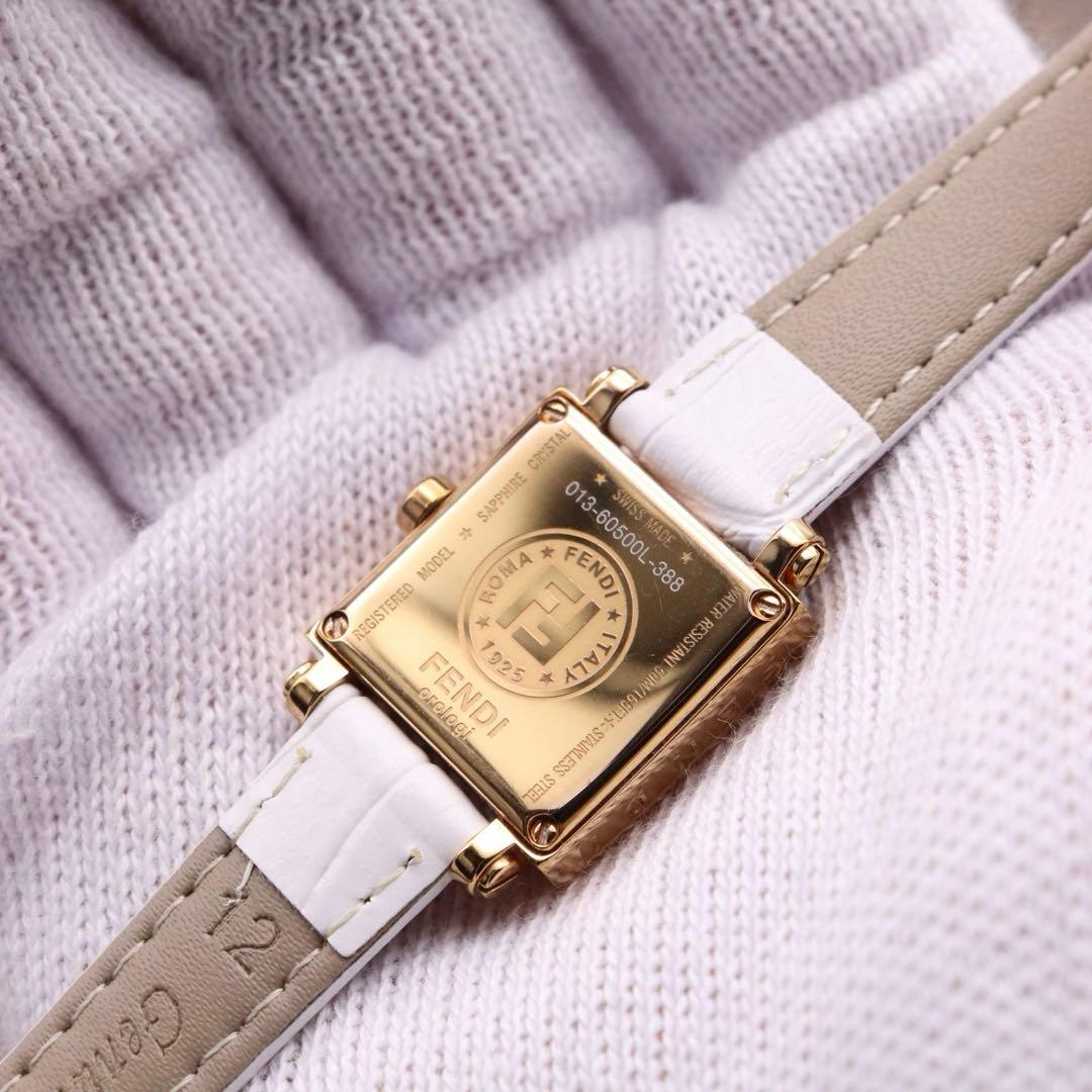 付属品付き【新品電池】FENDI 60500L/動作品 人気モデル クアドロ