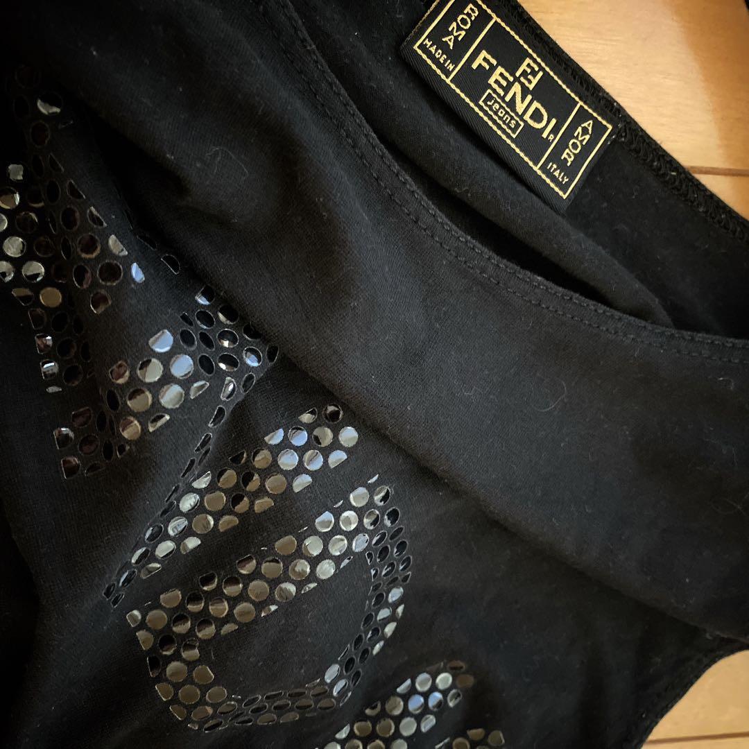 FENDI ブラック タンクトップ　インナー　Tシャツ　38 S M