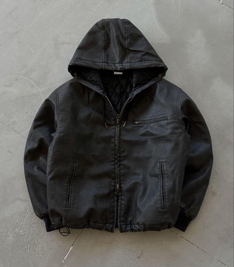 ドローコードダブルジップアーティフィシャル２WAYフードブルゾン