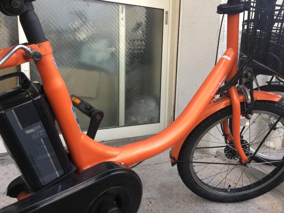 地域限定送料無料　パスバビー　子供乗せ　12,3AH　オレンジ　電動自転車