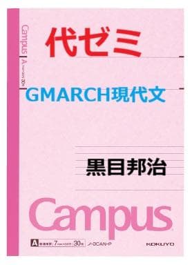 【代ゼミ】『GMARCH現代文　黒目邦治先生　第1講ノート』+α　駿台河合塾東進