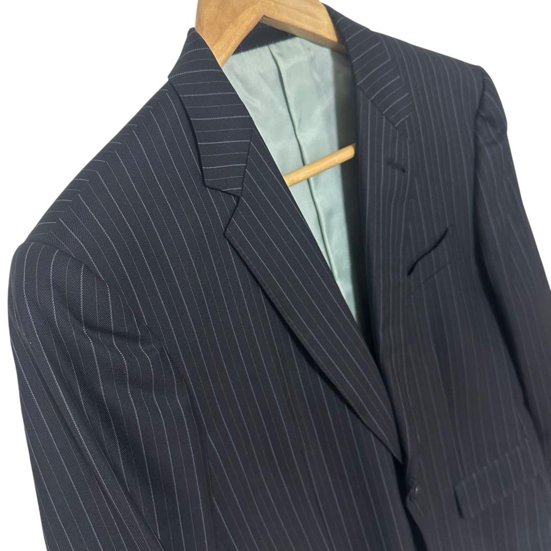 国産美品✨Paul Smith × zenia生地 ストライプ 2ピース紺 M