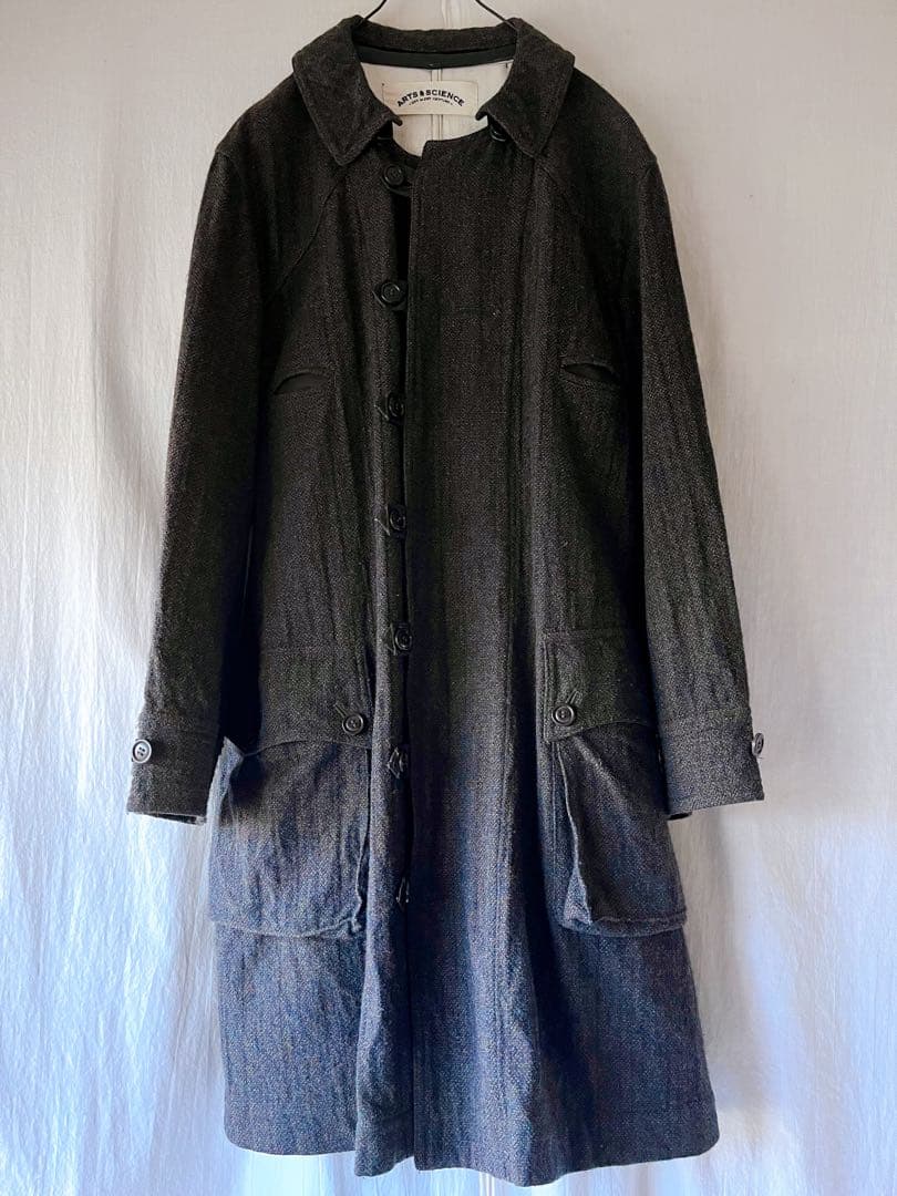ARTS & SCIENCE ウールコート (本革レザー使い)