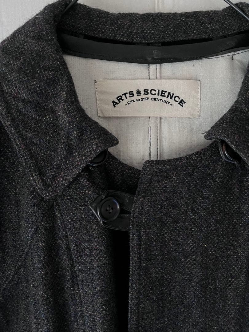 ARTS & SCIENCE ウールコート (本革レザー使い)