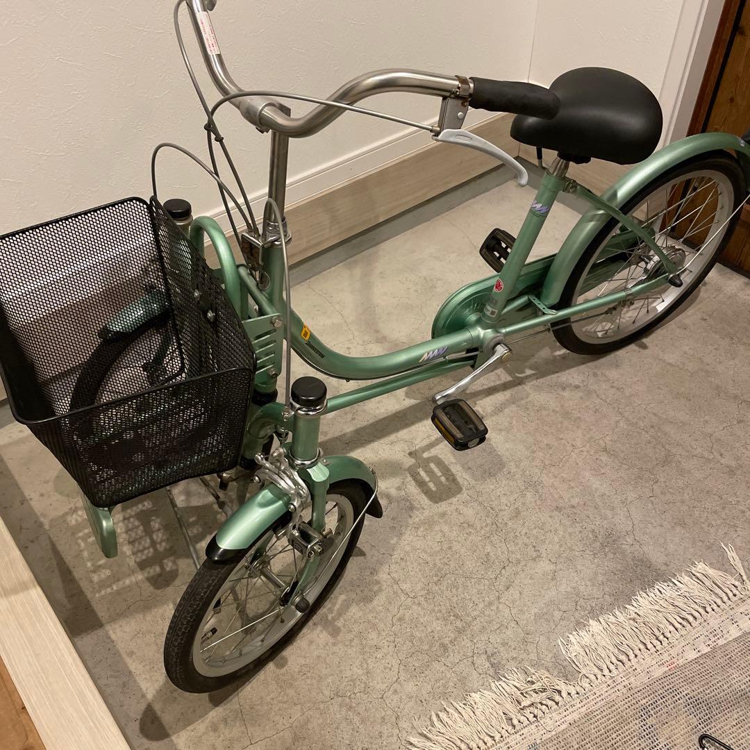 希少車◾️ブリヂストン ミンナ 前2輪後1輪 大人用3輪車 自転車　グリーン