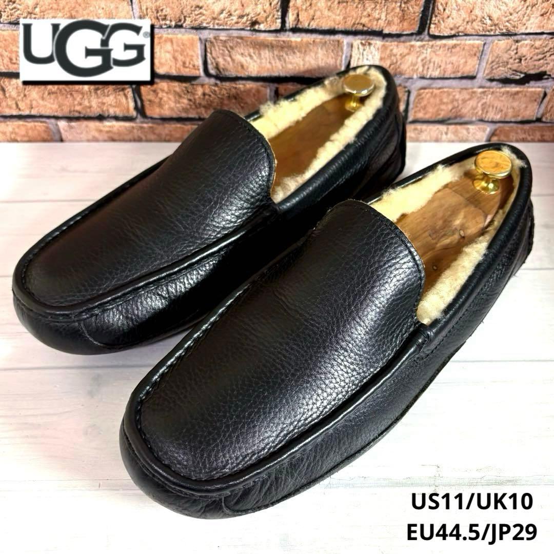 希少■UGG■モカシン■スリッポン 5379 アスコット 本革 シボ革