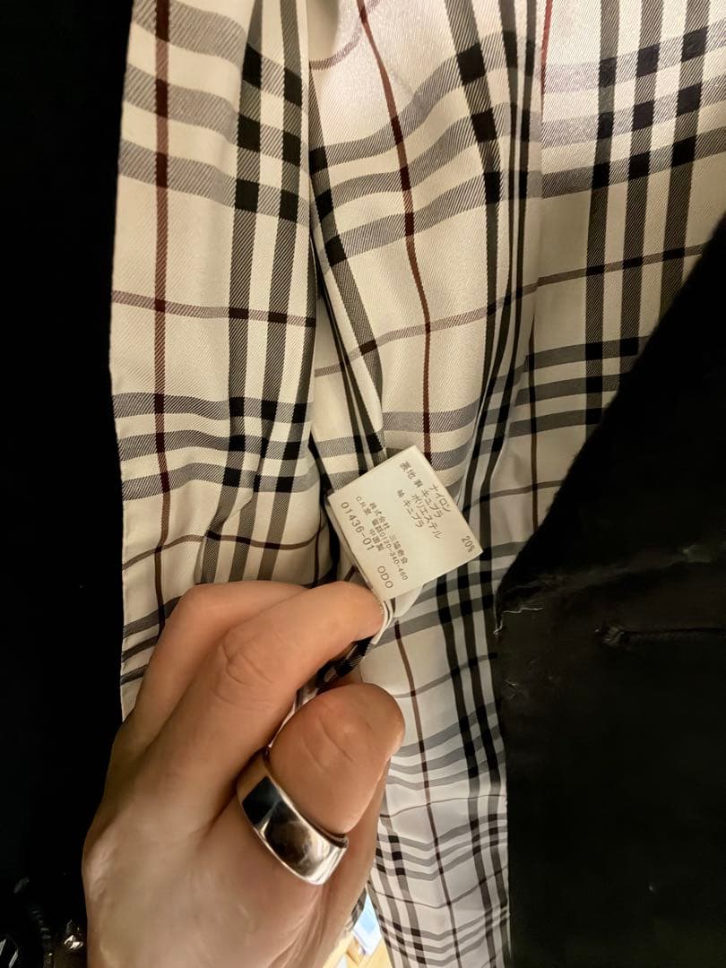 BURBERRY ブラック ウール ピーコート