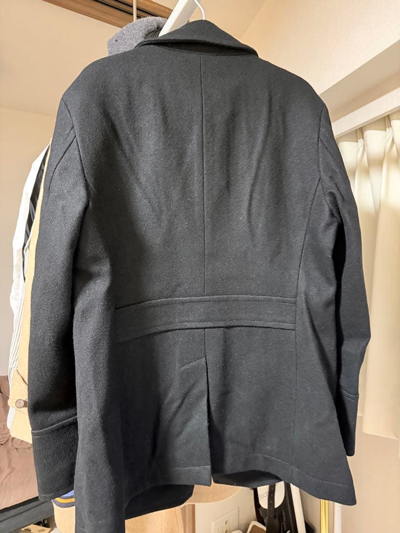 BURBERRY ブラック ウール ピーコート