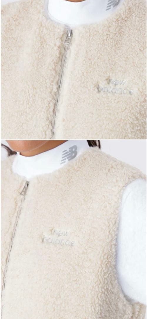 ニューバランス　ゴルフ　ホワイト　ボア　ベスト