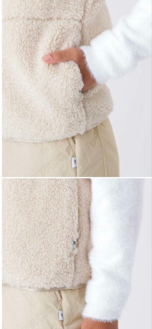 ニューバランス　ゴルフ　ホワイト　ボア　ベスト