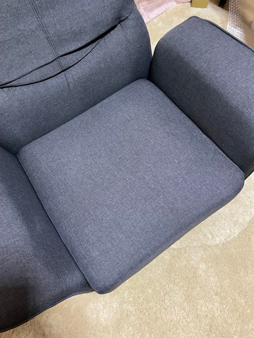 ニトリ　座面 低反発　回転座椅子　Nレスト　デニム　リクライニングチェア