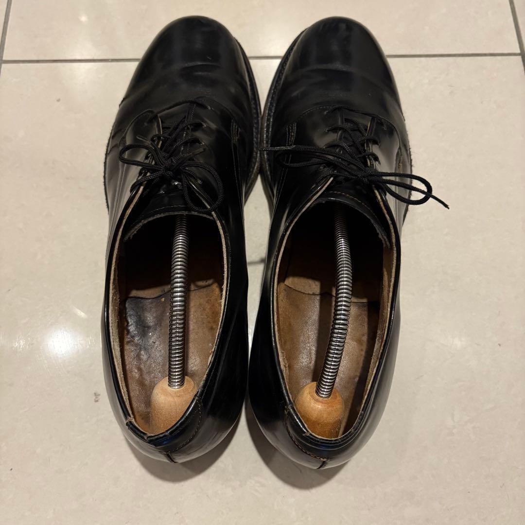 黒 レザー ドレスシューズ プレーントゥ　US NAVY