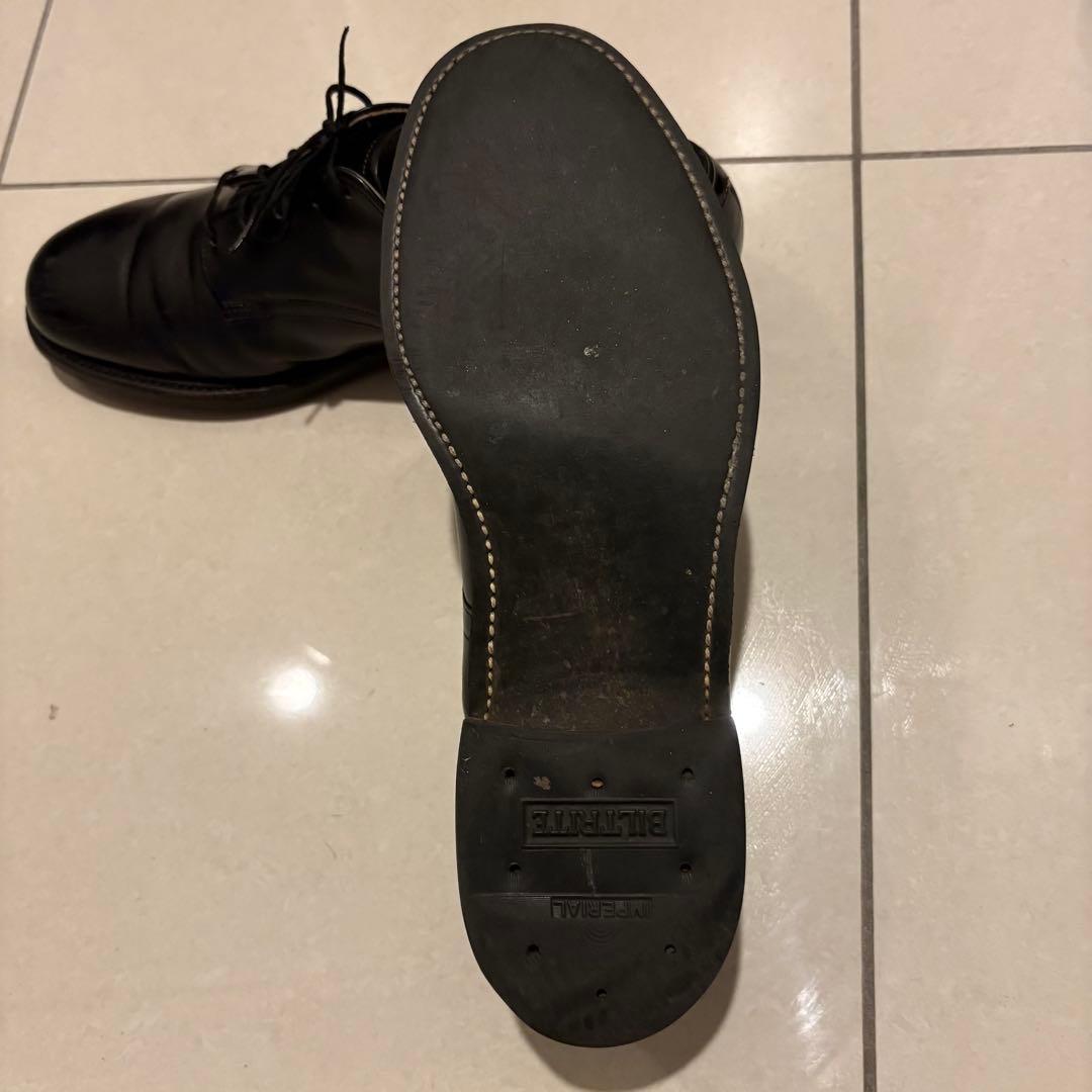 黒 レザー ドレスシューズ プレーントゥ　US NAVY