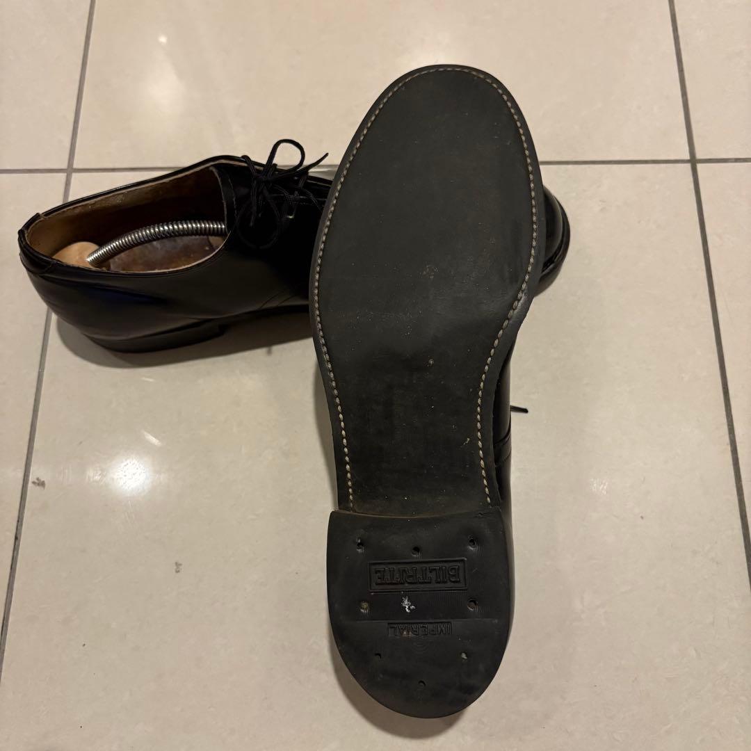 黒 レザー ドレスシューズ プレーントゥ　US NAVY