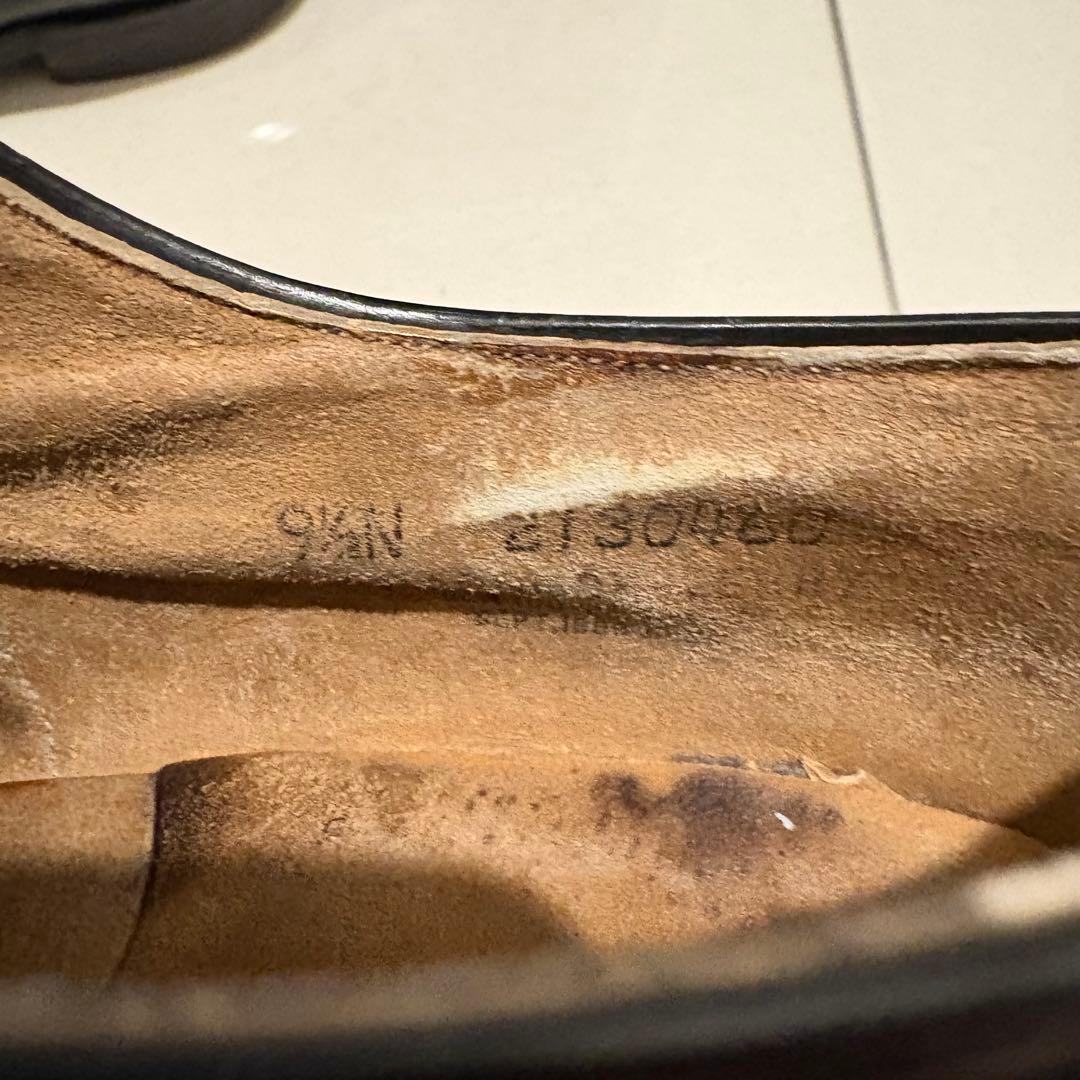 黒 レザー ドレスシューズ プレーントゥ　US NAVY