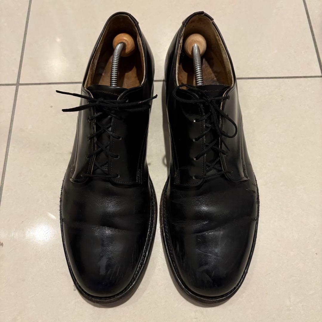 黒 レザー ドレスシューズ プレーントゥ　US NAVY