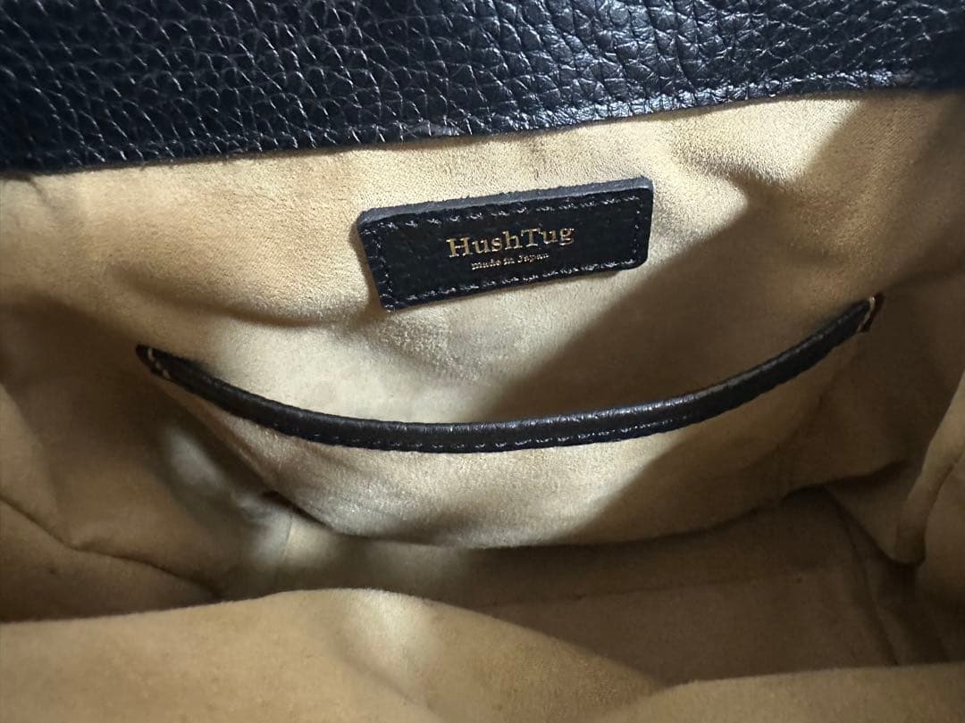 HushTug 黒 レザー トートバッグ