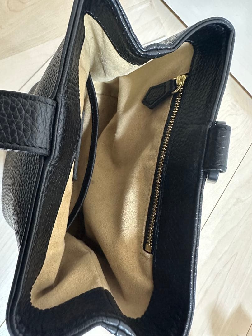 HushTug 黒 レザー トートバッグ