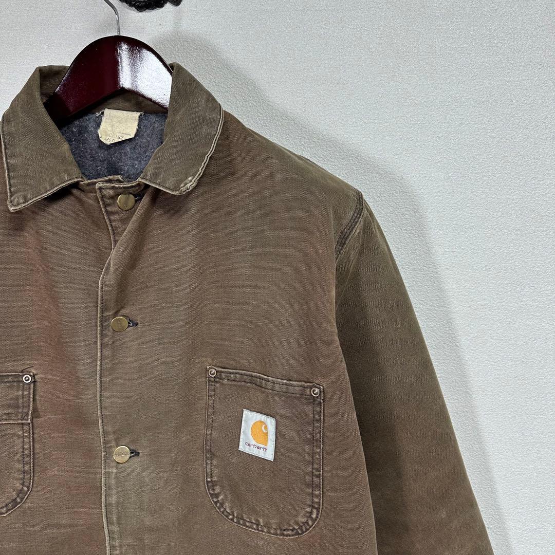 USA製 90s Carhartt チョアコート フェードブラウン バイカー