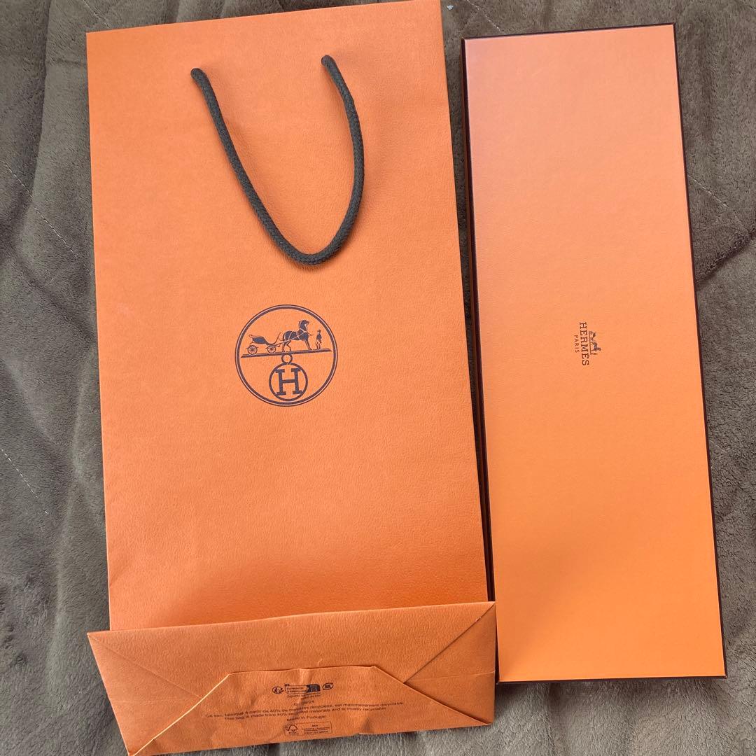 HERMES ネイビー シルク ネクタイ