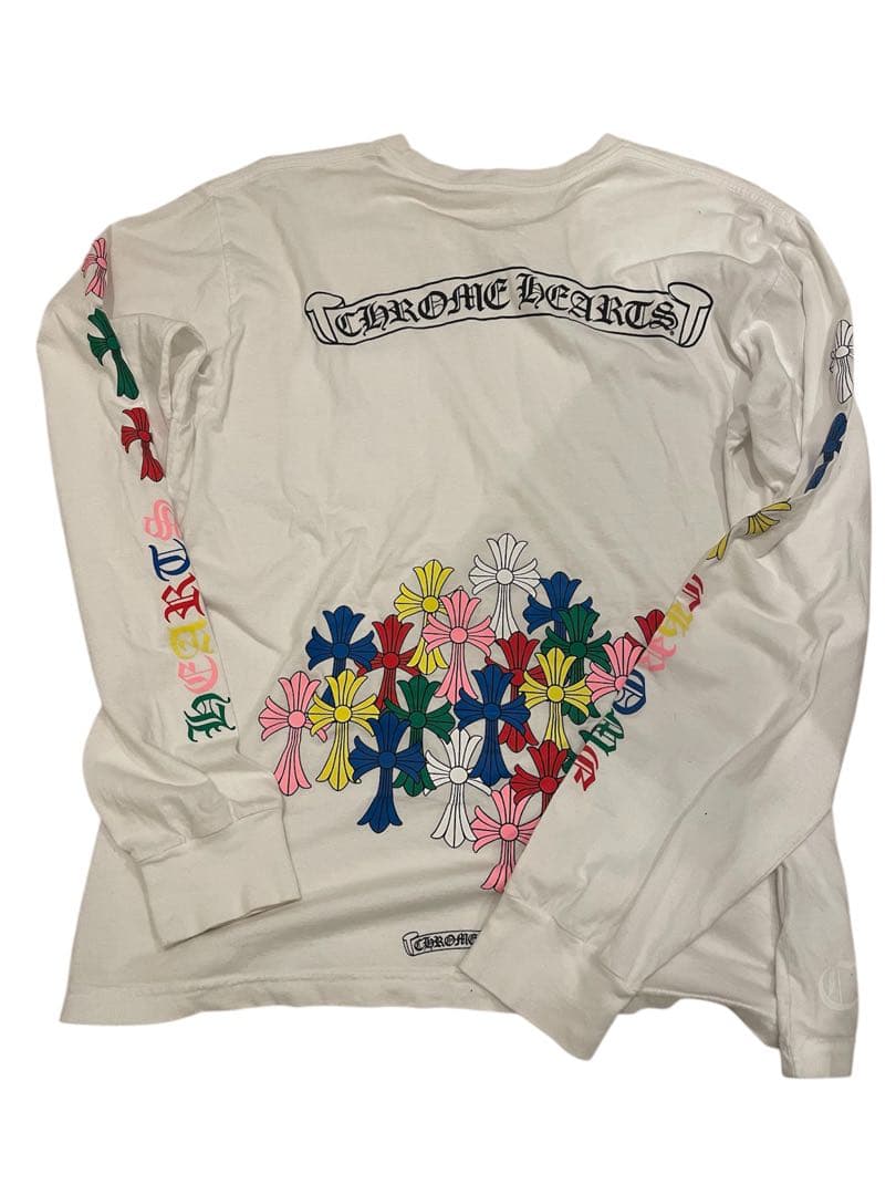 クロムハーツ マルチカラーセメタリークロス　ロンT 超希少　ホワイト　Lサイズ