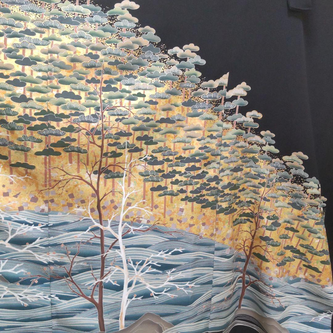 正絹 黒留袖 着物リメイク ロングドレス セミオーダー