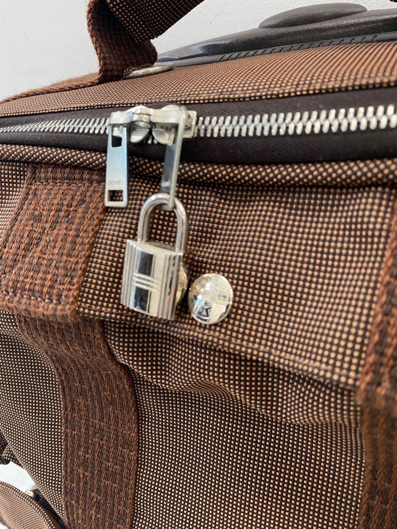 ［希少・美品］HERMES エールライン　キャリーケース　キャンバス　ブラウン