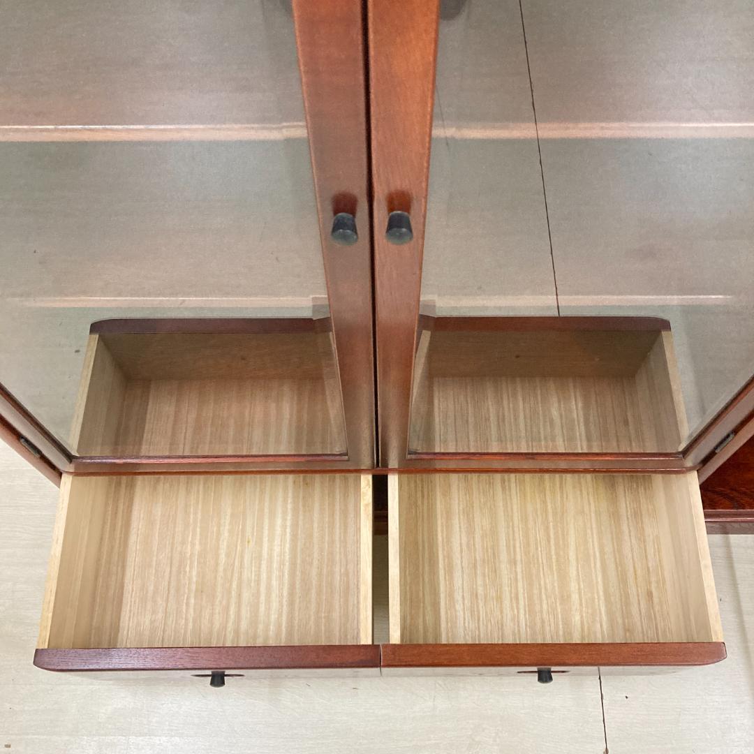 【カリモク】茶棚　水屋箪笥　飾り棚　キャビネット　茶箪笥　食器棚　古民家　和室