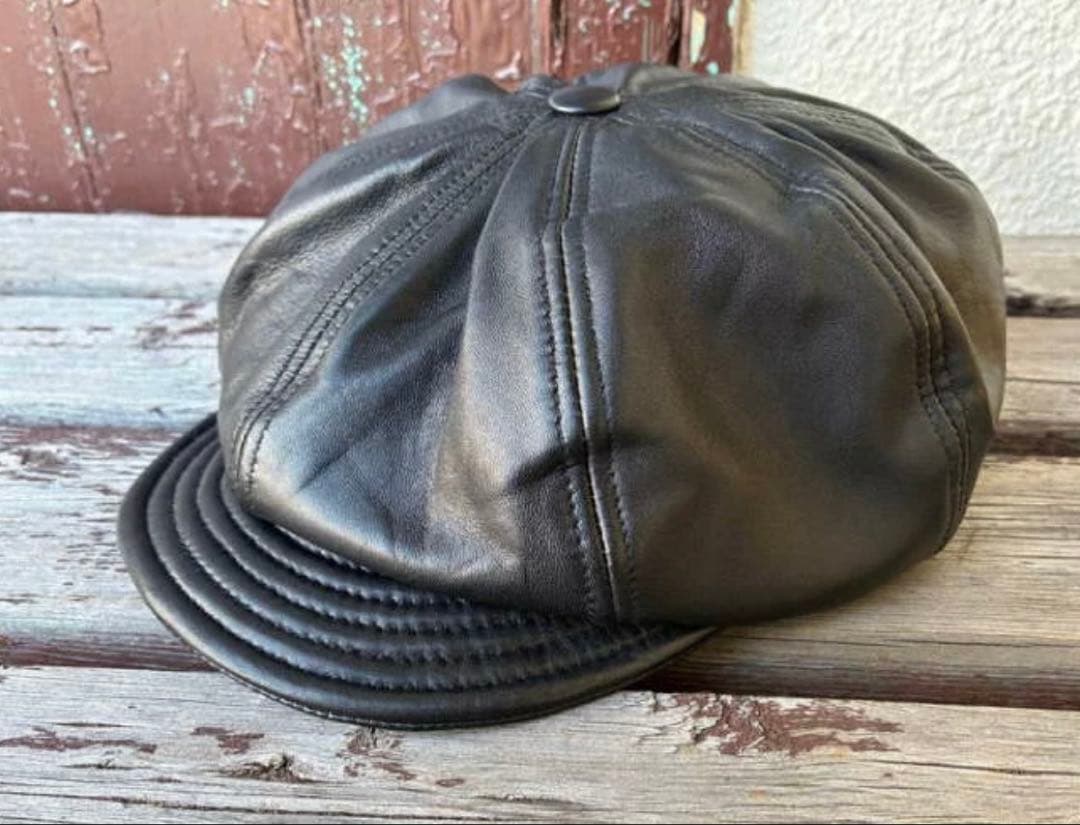 『Joker』 黒 レザー キャスケット