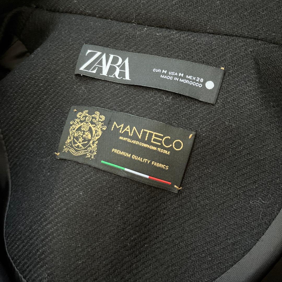 お値下げZARA MANTECOオーバーサイズ ウールブレンドコート Mブラック