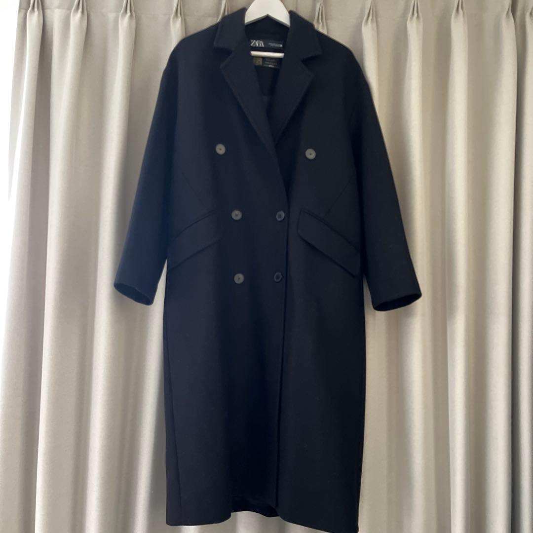 お値下げZARA MANTECOオーバーサイズ ウールブレンドコート Mブラック