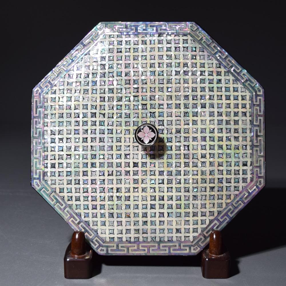 朝鮮美術 朴鎬仁 螺鈿細工 八角 蓋付 小箱 小物入 菓子鉢 螺鈿 骨董 古美術