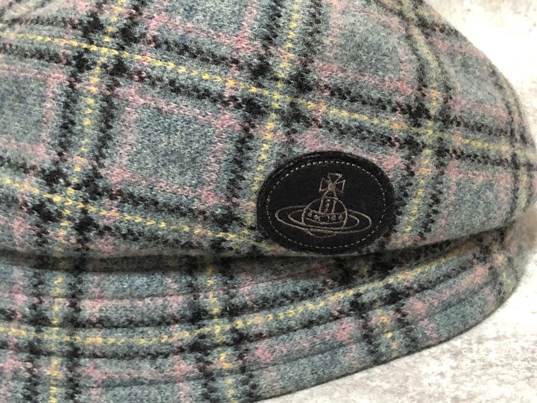 ヴィヴィアン　帽子　チェック　ウール　キャップ