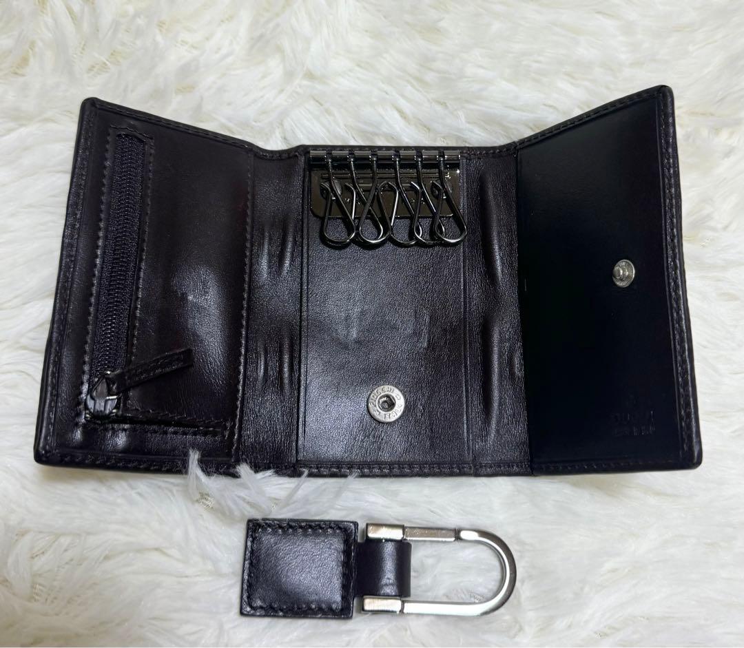 【新品未使用】GUCCI 6連キーケース　GG柄キャンバス　シェリーライン