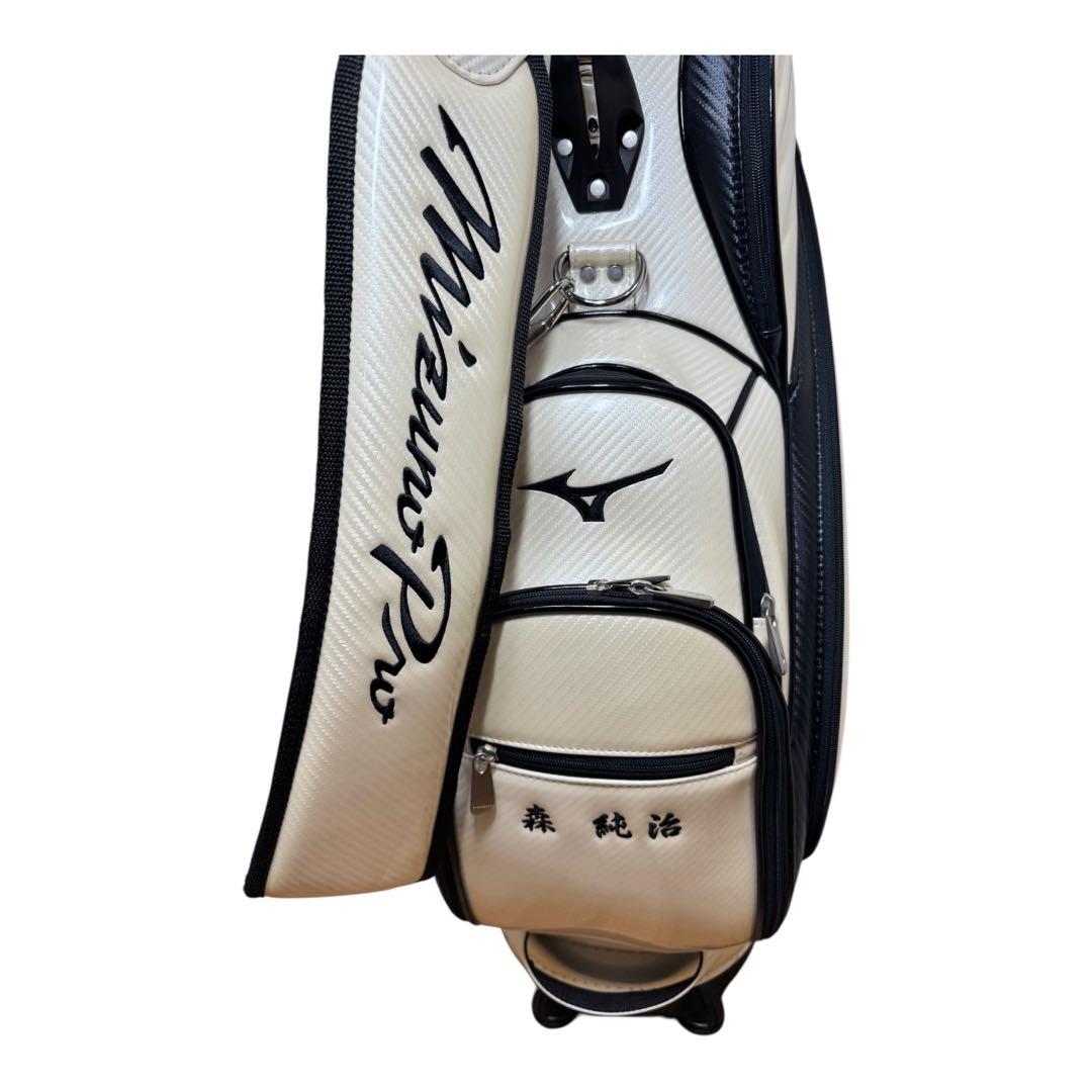 ○ミズノプロ　キャディバッグ　ゴルフバック　白　養老ジャパン