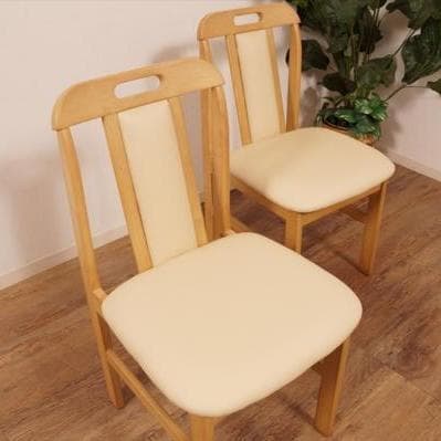 2脚セット【新品】ダイニングチェア　シンプル　ナチュラル　アウトレット