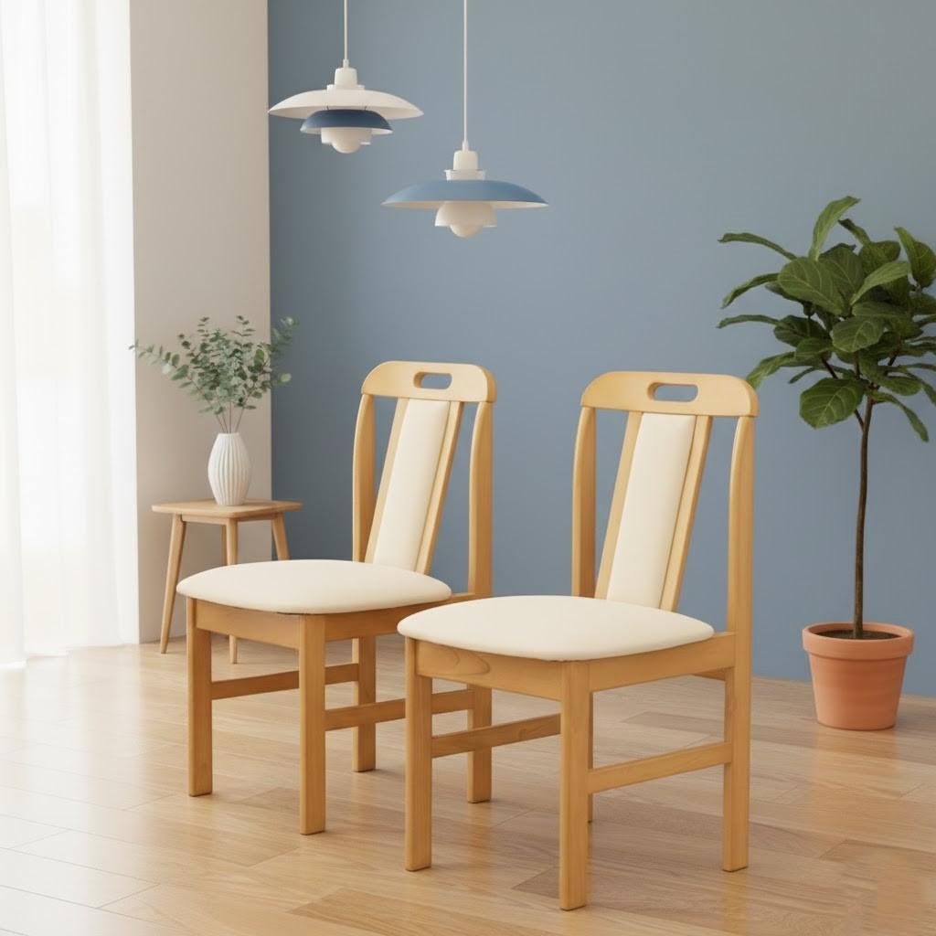 2脚セット【新品】ダイニングチェア　シンプル　ナチュラル　アウトレット