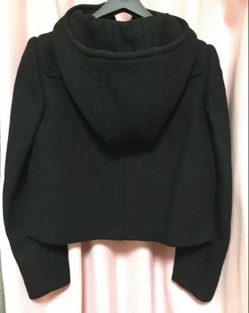 MIUMIU 黒 フード付きピーコート ダッフルコート　アウター