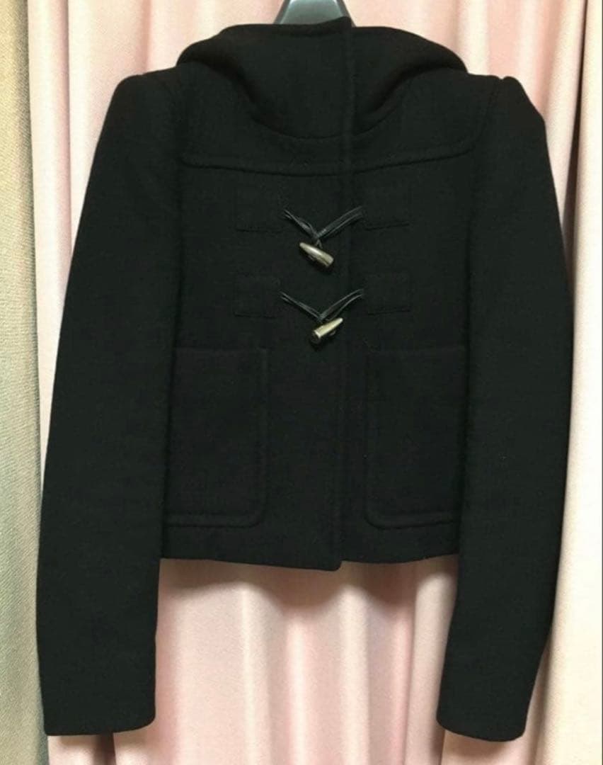 MIUMIU 黒 フード付きピーコート ダッフルコート　アウター