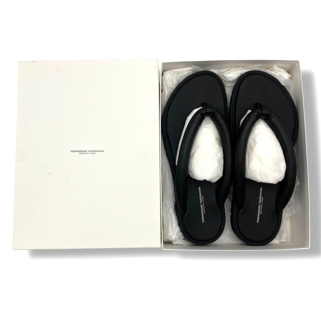 【未使用品】 トシノスケタケガハラ ビューティフルシューズ　トングサンダル　黒