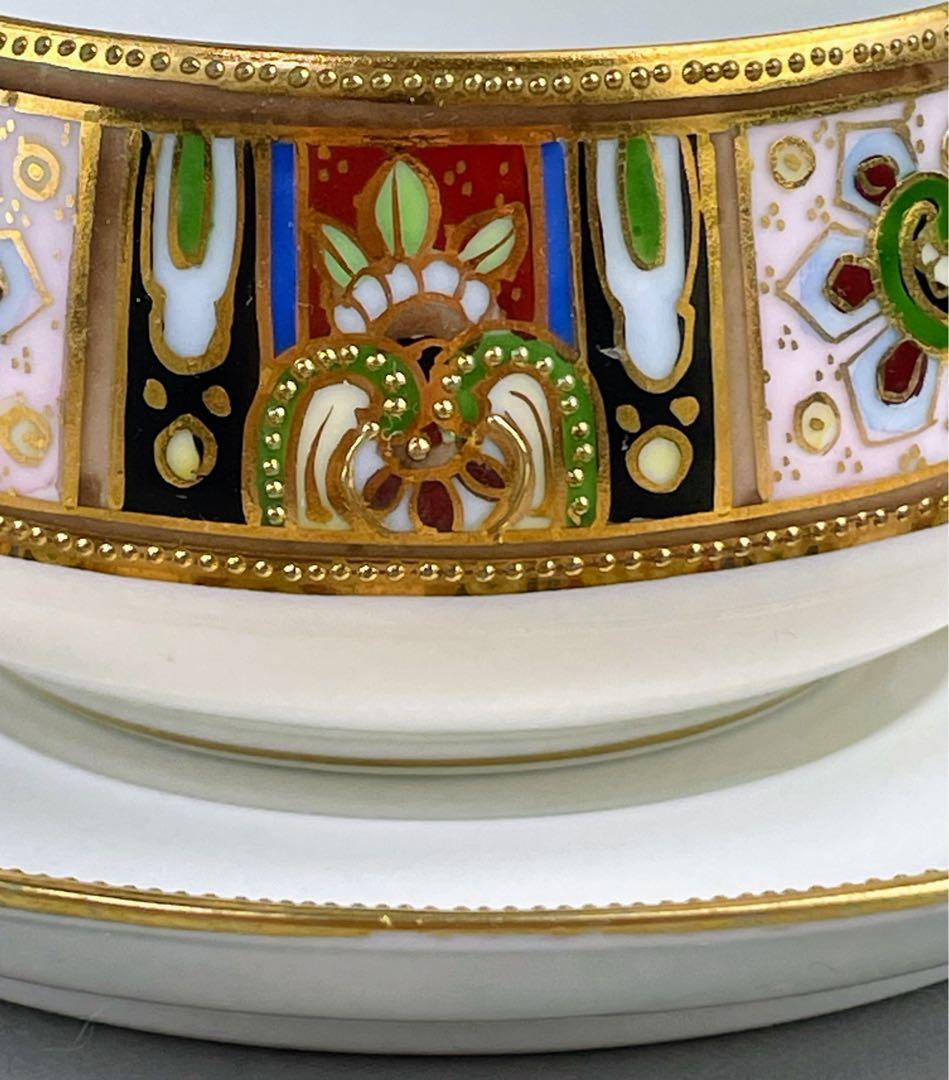 【美品】オールドノリタケ 金盛り ティーカップ ソーサー ３小皿セット