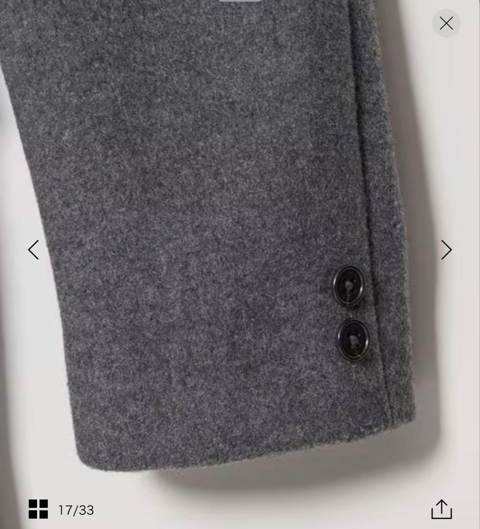 BEAUTY&YOUTH PE メルトン チェスターコート　ダークグレー　XL