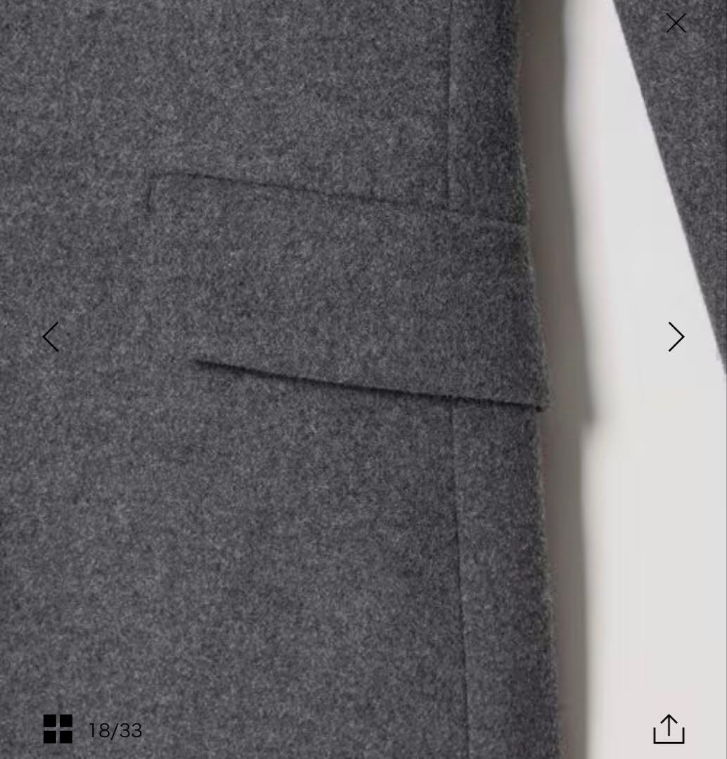 BEAUTY&YOUTH PE メルトン チェスターコート　ダークグレー　XL