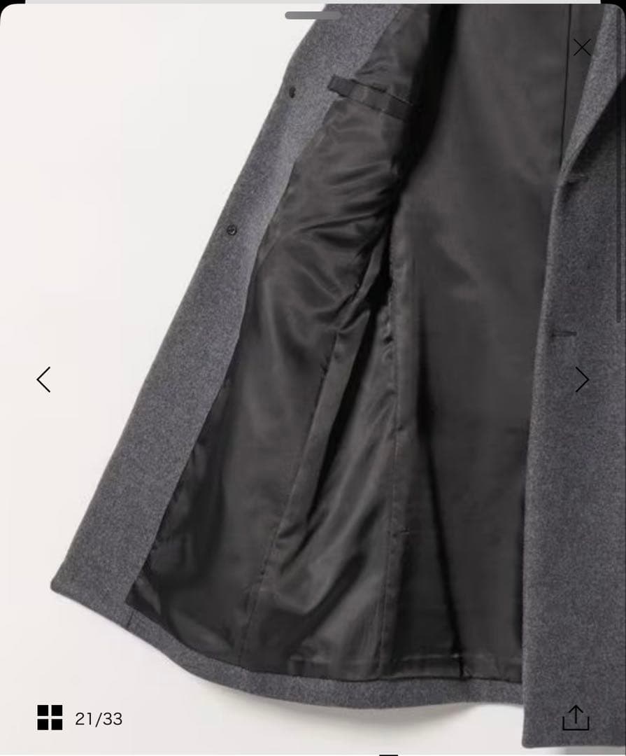 BEAUTY&YOUTH PE メルトン チェスターコート　ダークグレー　XL