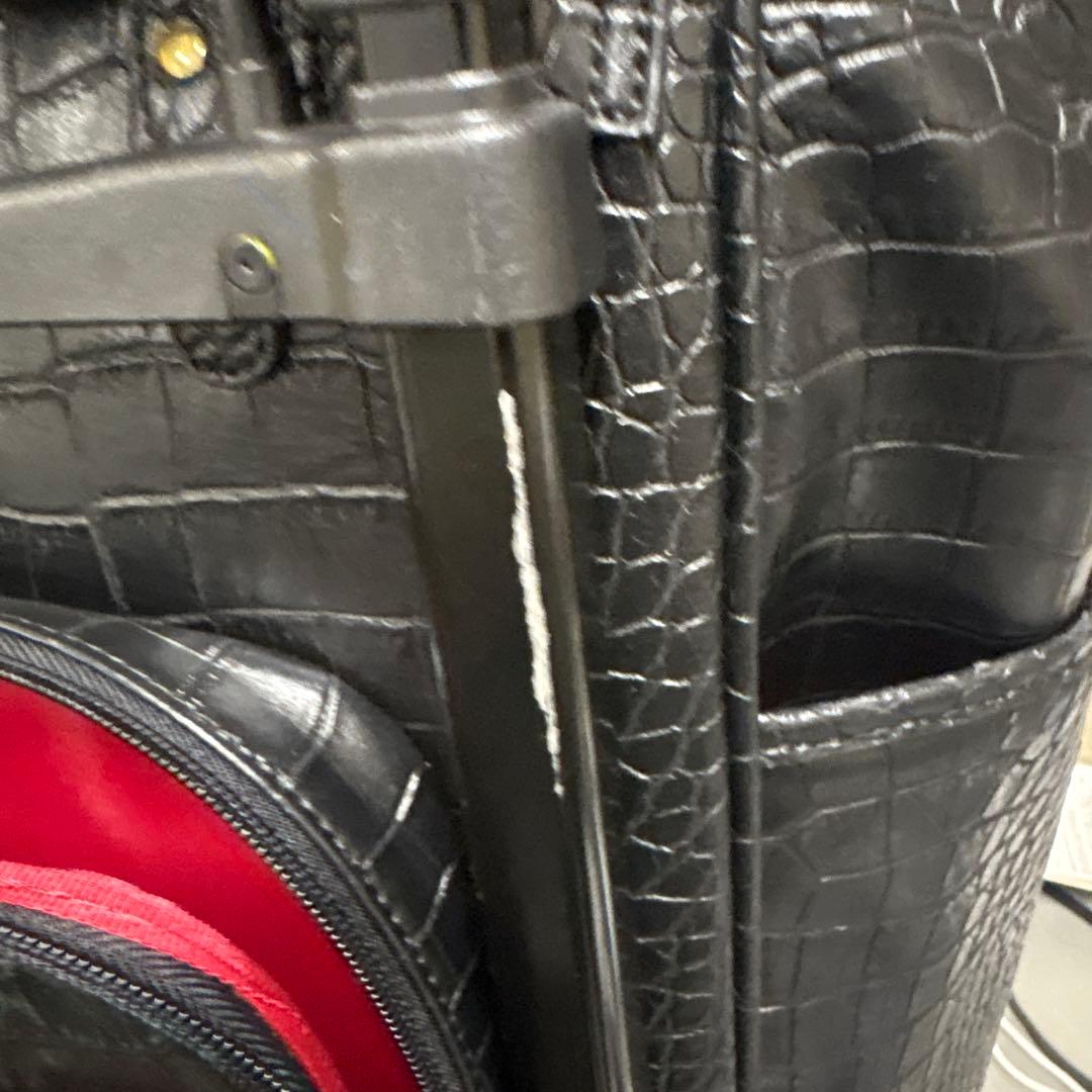 SWANY クロコ型押し キャリーバッグ 黒 ストッパー付き