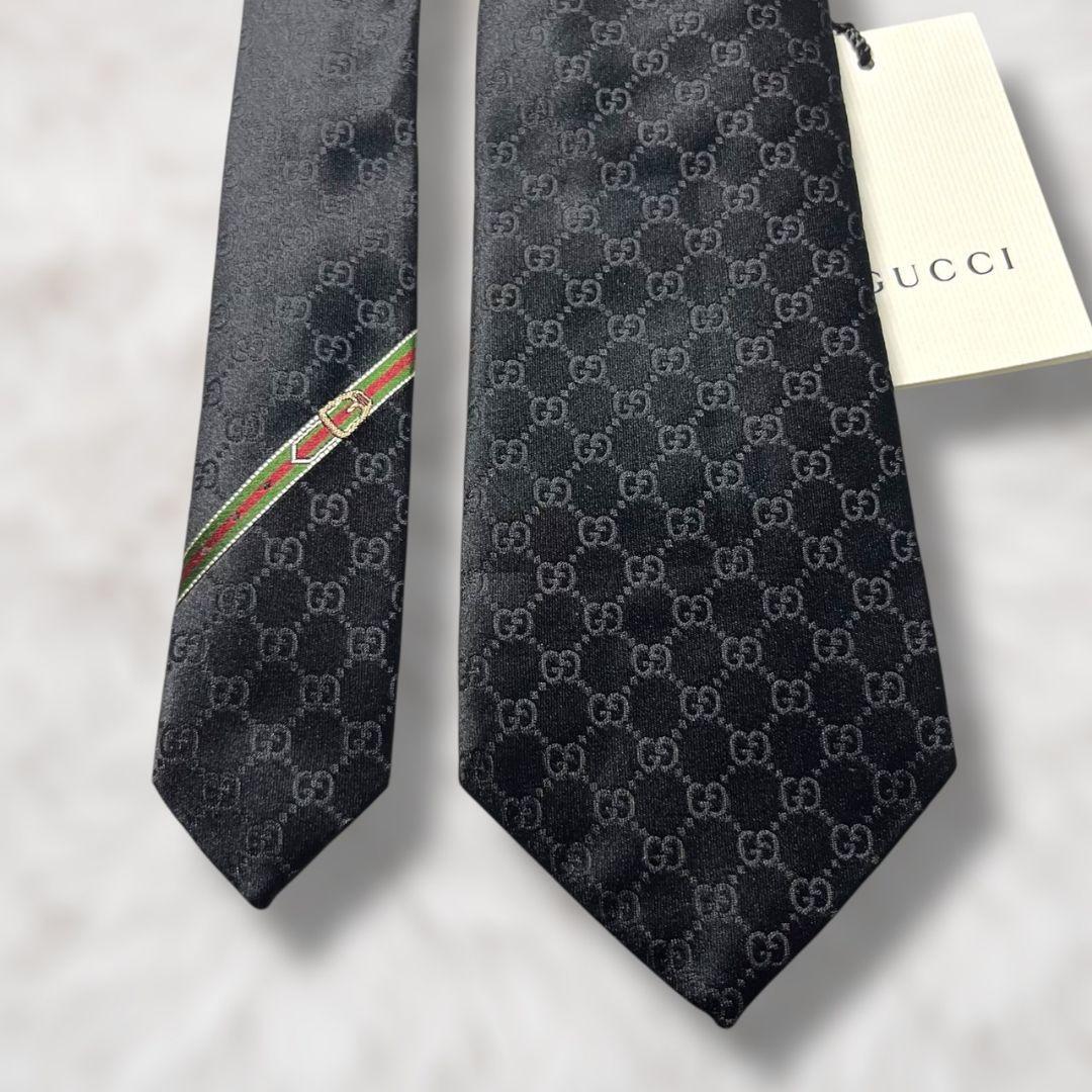 【新品未使用✨️】グッチ GUCCI ソリッド GG柄 シェリー メンズ ネクタイ