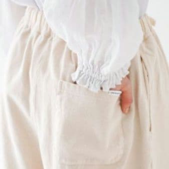 ネストローブ　nestrobe 　布帛コンビ裾フリルパンツ