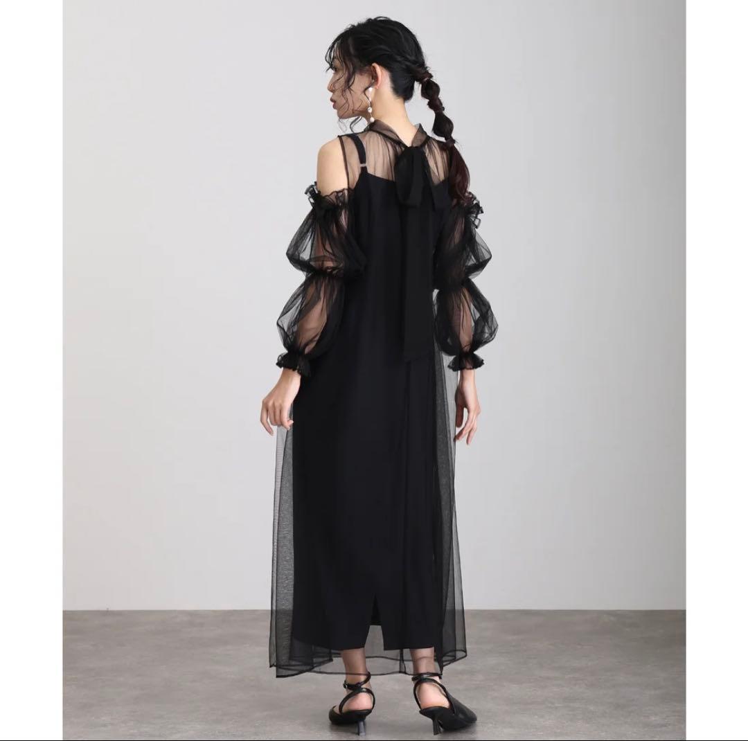 atlo 袖あり&ミモレ丈同窓会ビスチェお呼ばれ結婚式オケージョンドレス　4L