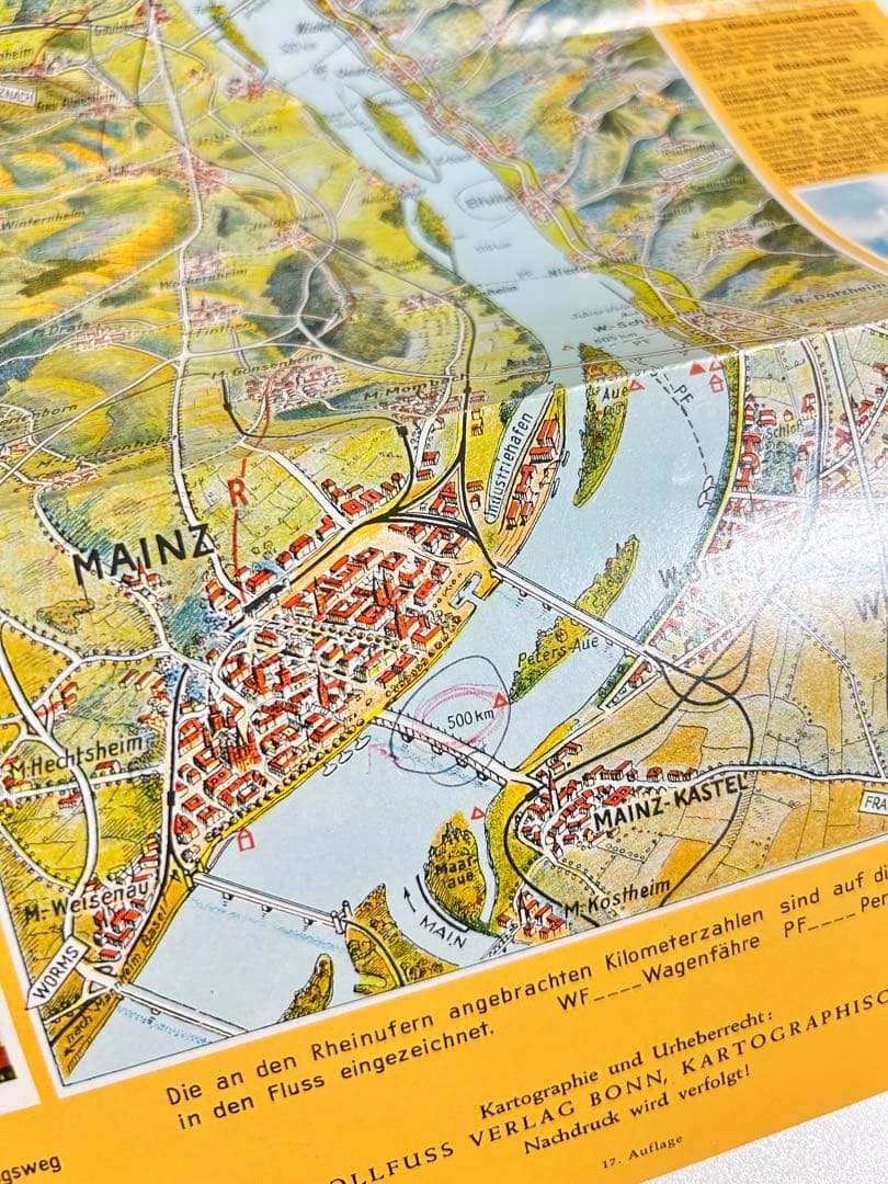 ドイツ・ライン川の観光案内パンフレット　1950年代　年代物　古書